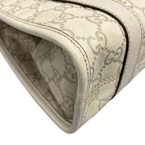 Auth GUCCI Guccissima 203495 Cream Leather - Shoulder Bag - Picture 3 of 16